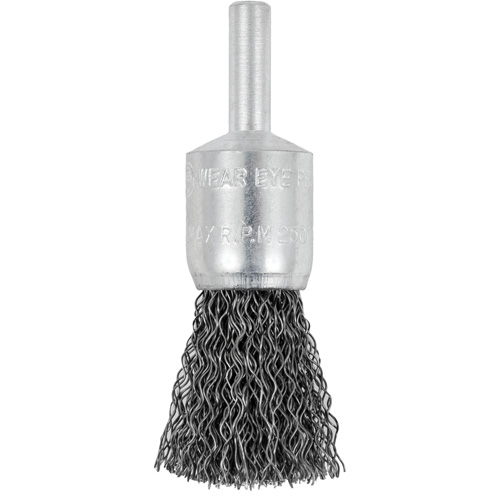 E050-12 Shaft Mounted Crimped End Brush, 1/2", 0.012" Fill, 1/4" Shank Pathway Supply LP