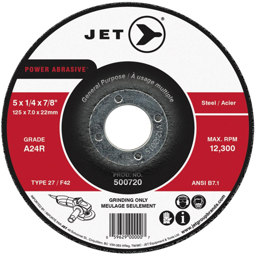 Meule abrasive motoris&eacute;e A24R, 4-1/2" x 1/4", Arbre 7/8", Type 27 Pathway Supply LP