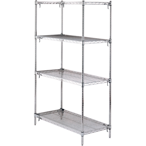 Shelving Unit, 4 Tiers, 36" W x 63" H x 18" D Pathway Supply LP