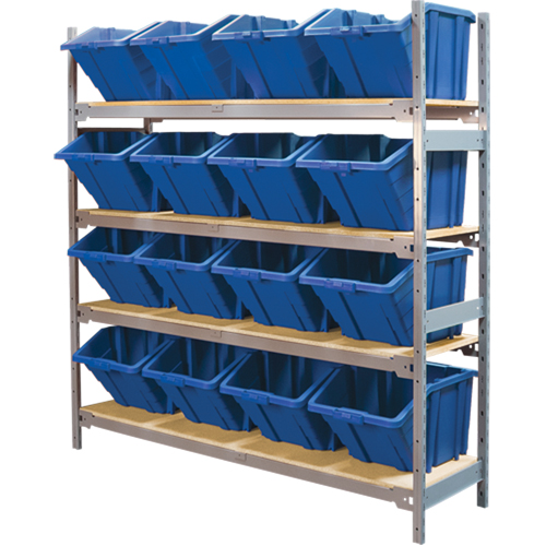 &eacute;tag&egrave;res larges avec bacs g&eacute;ants en plastique, Acier, Sans boulons, Capacit&eacute; 800 lb, 66" la x 72" h x 18" p Pathway Supply LP
