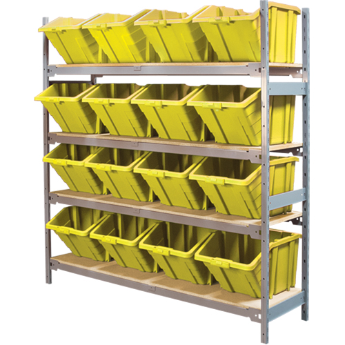 &eacute;tag&egrave;res larges avec bacs g&eacute;ants en plastique, Acier, Sans boulons, Capacit&eacute; 800 lb, 66" la x 72" h x 18" p Pathway Supply LP