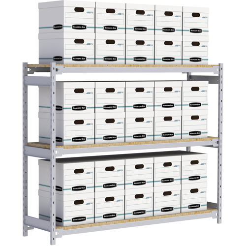 Wide Span Record Storage Shelving, Steel, 3 Shelves, 72" W x 18" D x 60" H Pathway Supply LP