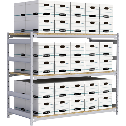 Wide Span Record Storage Shelving, Steel, 3 Shelves, 72" W x 32" D x 60" H Pathway Supply LP