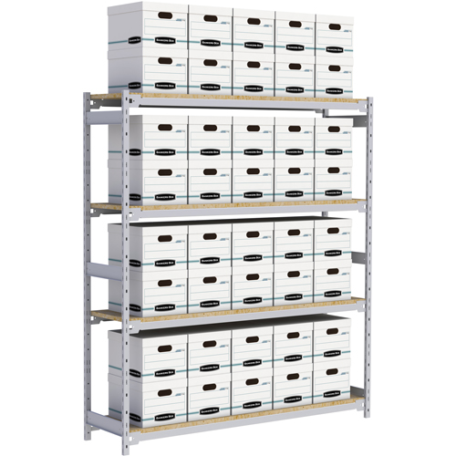 Wide Span Record Storage Shelving, Steel, 4 Shelves, 72" W x 18" D x 84" H Pathway Supply LP