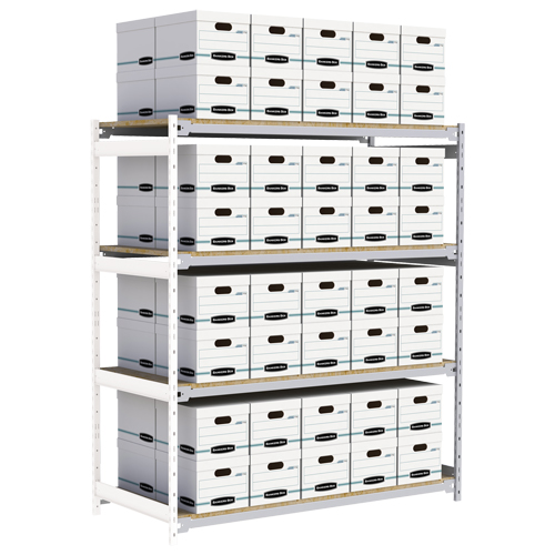 Wide Span Record Storage Shelving, Steel, 4 Shelves, 72" W x 32" D x 84" H, Add-On Kit Pathway Supply LP