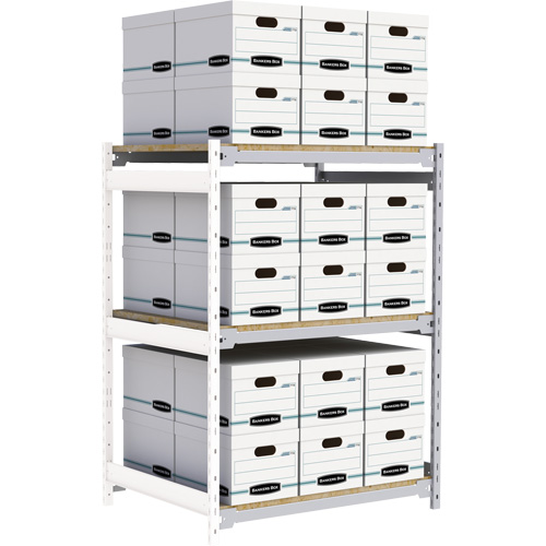 Wide Span Record Storage Shelving, Steel, 3 Shelves, 42" W x 32" D x 60" H, Add-On Kit Pathway Supply LP