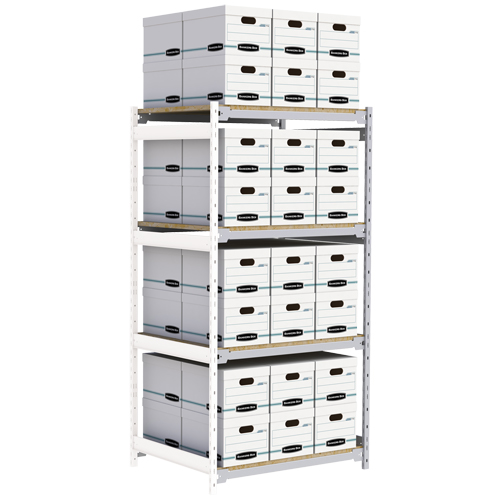 &eacute;tag&egrave;re-classeur de grande largeur, Acier, 4 Tablettes, 42" la x 32" p x 84" h, Ensemble Ajout Pathway Supply LP
