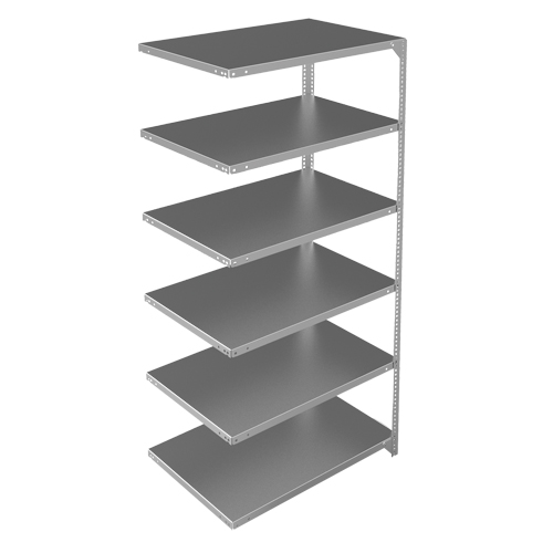 Shelving Unit, Galvanized Steel, Slotted Angle, 400 lbs. Capacity, 36" W x 72" H x 24" D Pathway Supply LP