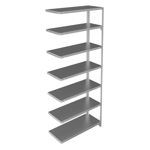 Shelving Unit, Galvanized Steel, Slotted Angle, 400 lbs. Capacity, 36" W x 84" H x 15" D Pathway Supply LP