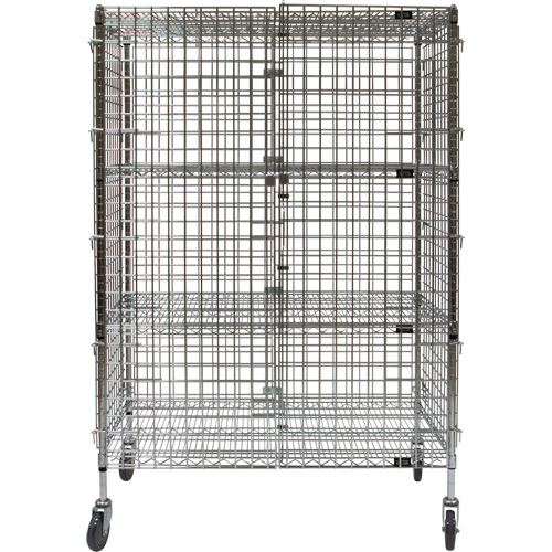 Security Cart, Chrome Plated, 48" x 69" x 24", 500 lbs. Capacity Pathway Supply LP