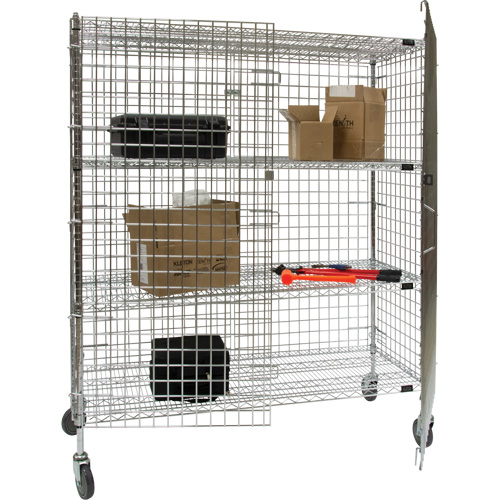 Security Cart, Chrome Plated, 60" x 69" x 24", 500 lbs. Capacity Pathway Supply LP