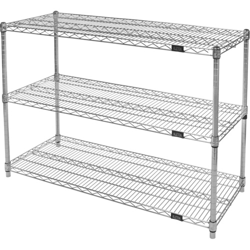 Heavy-Duty Chromate Wire Shelving, 3 Tiers, 30" W x 33" H x 18" D Pathway Supply LP