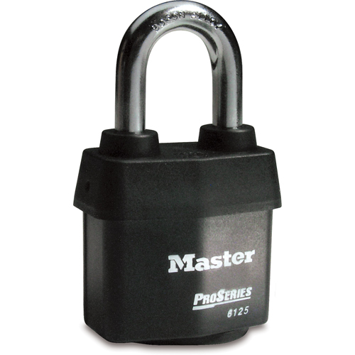 Cadenas Pro-Series Weather Tough, Noir, Cl&eacute;s diff&eacute;rentes, Acier lamin&eacute;, Largeur de 2-3/8" Pathway Supply LP