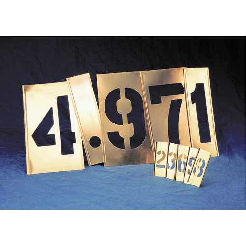 Gothic Brass Interlocking Stencils - Individual Letters & Numbers, Number, 6" Pathway Supply LP