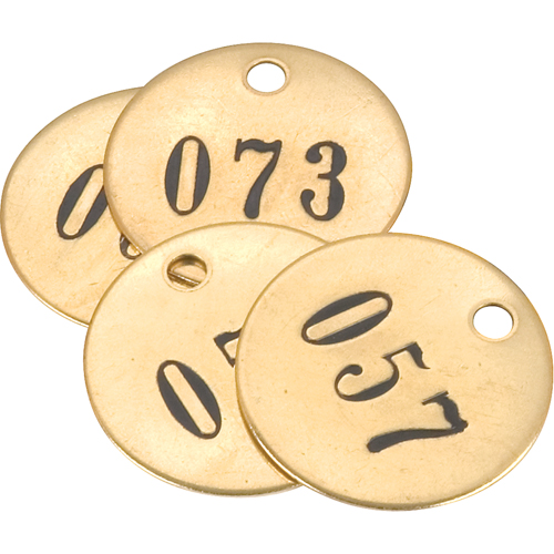 &eacute;tiquettes num&eacute;rot&eacute;es, # 126-150, Laiton, 1,5" dia. Pathway Supply LP