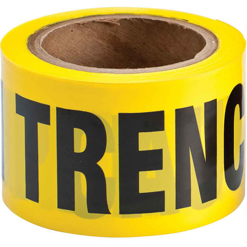 Barricade Tape, English, 3" W x 200' L, 3 mils, Black on Yellow Pathway Supply LP
