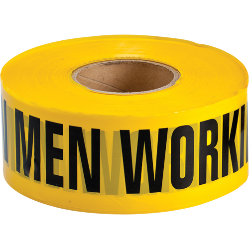 Barricade Tape, English, 3" W x 1000' L, 3.5 mils, Black on Yellow Pathway Supply LP