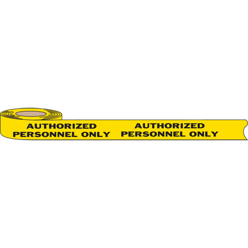 Barricade Tape, English, 3" W x 1000' L, 2 mils, Black on Yellow Pathway Supply LP