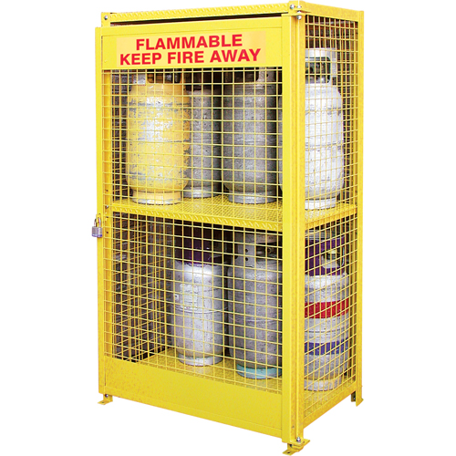 Armoires pour cylindres &agrave; gaz, nbre de bouteilles: 12, 44" , 30" , 74" , Jaune Pathway Supply LP