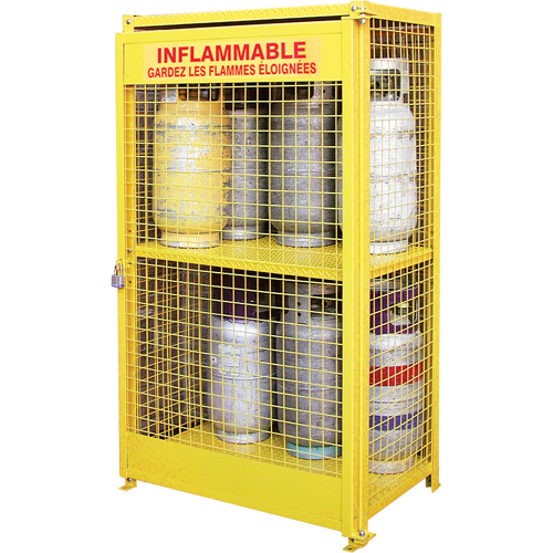 Armoires pour cylindres &agrave; gaz, nbre de bouteilles: 12, 44" , 30" , 74" , Jaune Pathway Supply LP