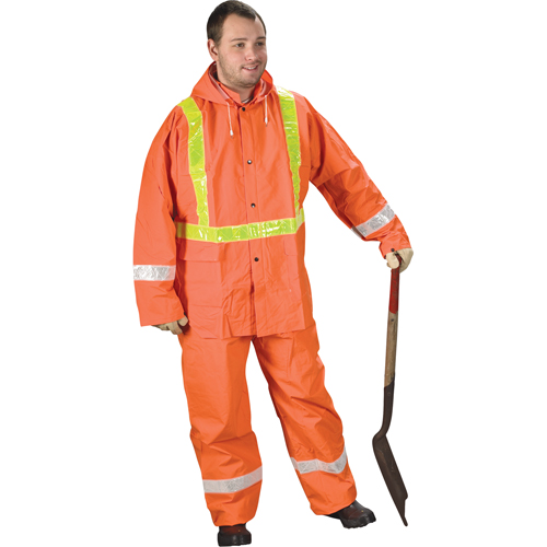V&ecirc;tements de pluie pour la circulation Tornado, PVC, Petit, Orange haute visibilit&eacute; Pathway Supply LP