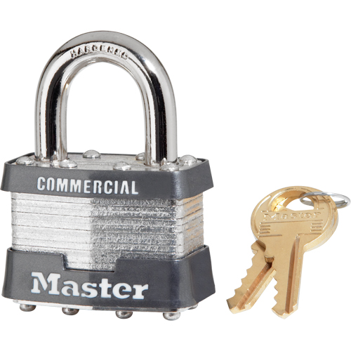 Laminated Padlock, Silver, Keyed Alike, Laminated Steel, 1-3/4" Width Pathway Supply LP