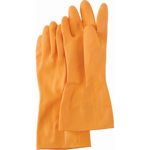 Orange Supaweight Gloves, Size Small/7, 13" L, Rubber Latex, Flock-Lined Inner Lining, 30-mil Pathway Supply LP