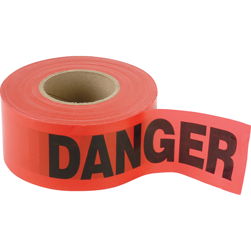 Petits rubans standards pour barricades, Anglais, 3" la x 300' lo, 2 mils, Noir/rouge Pathway Supply LP