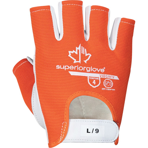 Gants Vibrastop demi-doigts antivibrations, Taille Moyen, Paume Ch&egrave;vre Pathway Supply LP