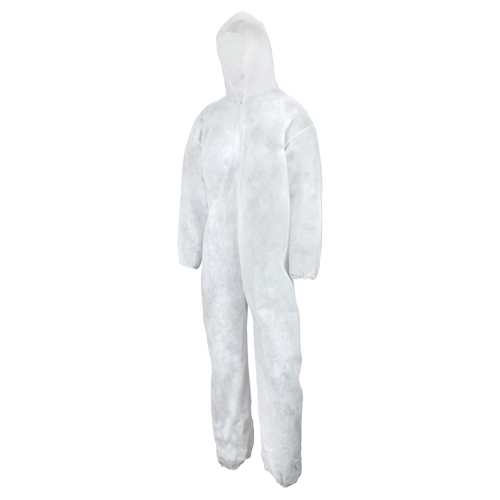 Heavy Weight Coveralls, Medium, White, Polypropylene Pathway Supply LP