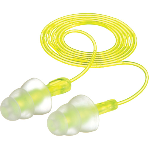 E-A-R Tri-Flange Reusable Earplugs, Corded, Bulk - Polybag, 26 dB NRR, One-Size Pathway Supply LP