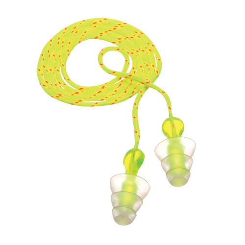 E-A-R Tri-Flange Reusable Earplugs, Corded, Bulk - Polybag, 26 dB NRR, One-Size Pathway Supply LP