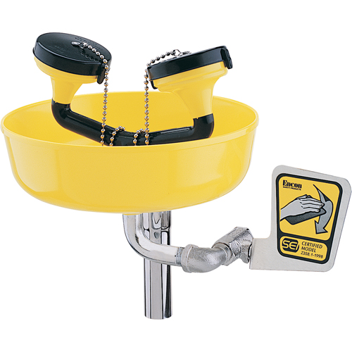Poste de douche oculaire, Installation Support pour tuyau d'approvisionnement, Bol Plastique Pathway Supply LP