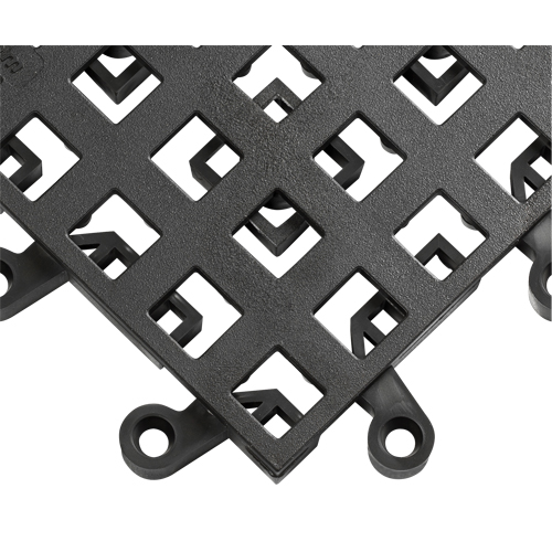 ErgoDeck&reg; Mat No. 560, PVC, 1-1/2' W x 1-1/2' L, 7/8" Thick, Black Pathway Supply LP