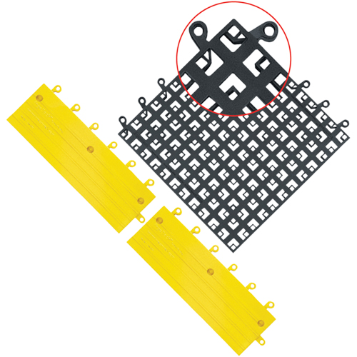 ErgoDeck&reg; Mat No. 560, PVC, 1-1/2' W x 1-1/2' L, 7/8" Thick, Black Pathway Supply LP