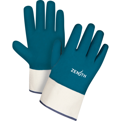 Heavyweight Safety Cuff Gloves, 10/X-Large, Nitrile Coating, Cotton Shell Pathway Supply LP