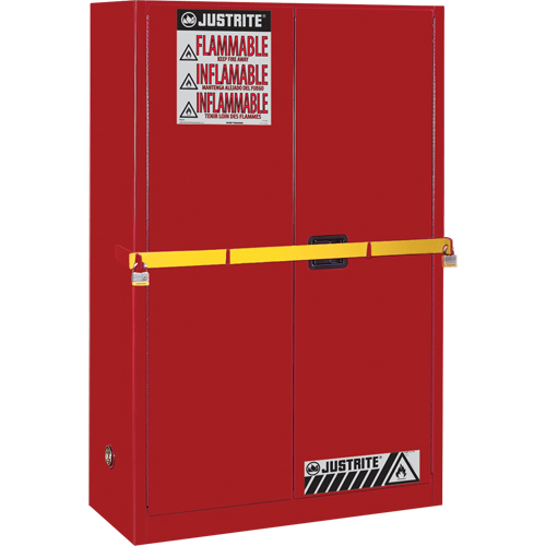 High Security Flammables Safety Cabinet with Steel Bar, 45 gal., 2 Shelves Pathway Supply LP