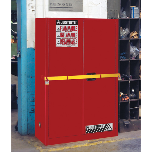 High Security Flammables Safety Cabinet with Steel Bar, 45 gal., 2 Shelves Pathway Supply LP