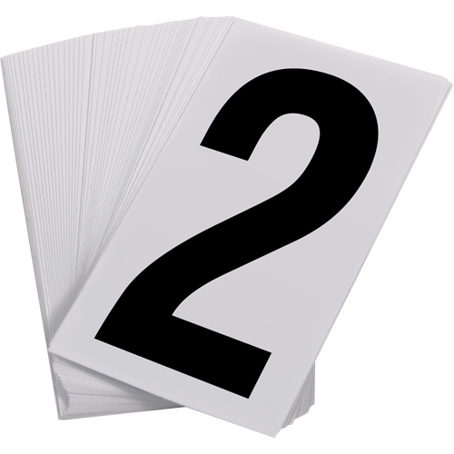 Num&eacute;ros autocollants, 2, 3-1/2" h, Noir sur blanc Pathway Supply LP