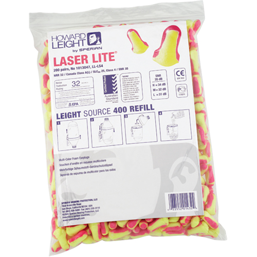 Bouchons d'oreilles jetables Laser Lite de Howard Leight, Vrac - Sac en poly Pathway Supply LP