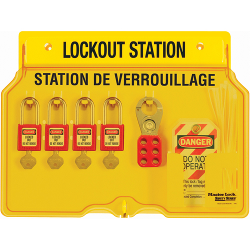 Lockout Station, Thermoplastic Padlocks, 4 Padlock Capacity, Padlocks Included Pathway Supply LP