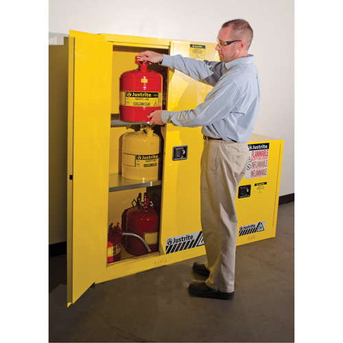 Sure-Grip&reg; Ex Flammable Storage Cabinets, 45 gal., 2 Door, 43" W x 65" H x 18" D Pathway Supply LP