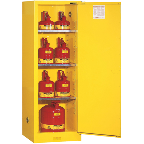 Sure-Grip&reg; EX Slimline Flammable Safety Cabinet, 22 gal., 1 Door, 23.25" W x 65" H x 18" D Pathway Supply LP