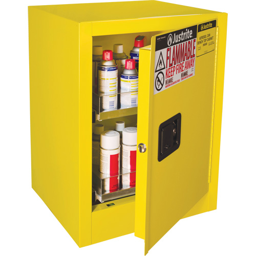 Armoire de s&eacute;curit&eacute; d'&eacute;tabli pour produits inflammables EX Sure-Grip, 24 gal., 1 Porte(s), 21" La x 27" h x 18" p Pathway Supply LP