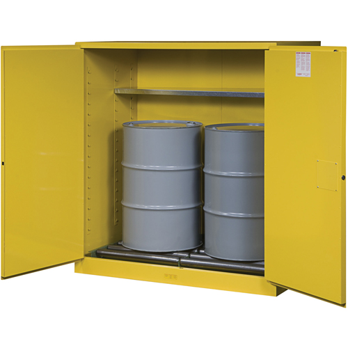 Armoires Sure-Grip EX pour entreposage de barils &agrave; la verticale, Capacit&eacute; de 110 gal. US, 2 barils, Jaune Pathway Supply LP