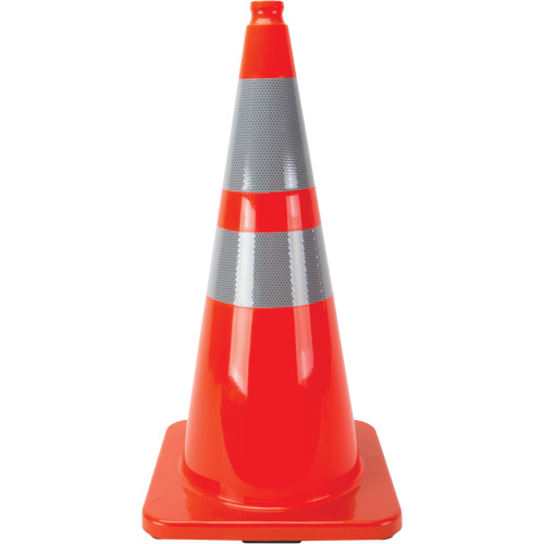 C&ocirc;nes en retrait, 28", Orange, Bande(s) r&eacute;fl&eacute;chissante(s) 4" & 6" Pathway Supply LP