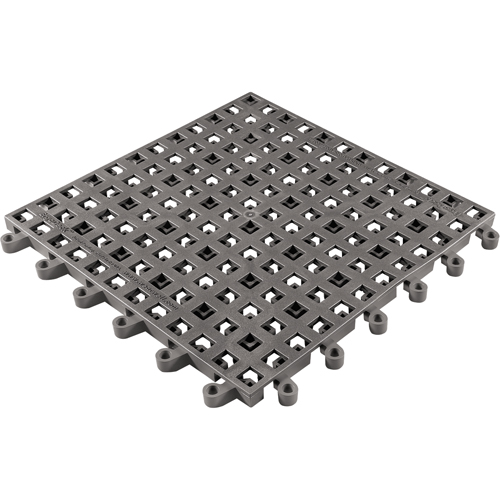 ErgoDeck&reg; General Purpose No. 564 Matting, PVC, 1-1/2' W x 1-1/2' L, 7/8" Thick, Charcoal Pathway Supply LP