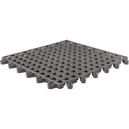 ErgoDeck&reg; General Purpose No. 564 Matting, PVC, 1-1/2' W x 1-1/2' L, 7/8" Thick, Charcoal Pathway Supply LP