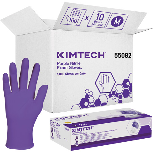 Gants d'examen Kimtech, Moyen, Nitrile, 6 mils, Sans poudre, Mauve, Classe 2 Pathway Supply LP