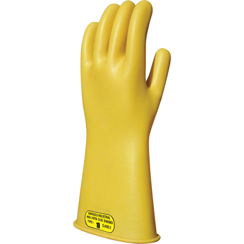 Gants isolants en caoutchouc naturel jaune, ASTM classe 2, Taille 8, 14" lo Pathway Supply LP